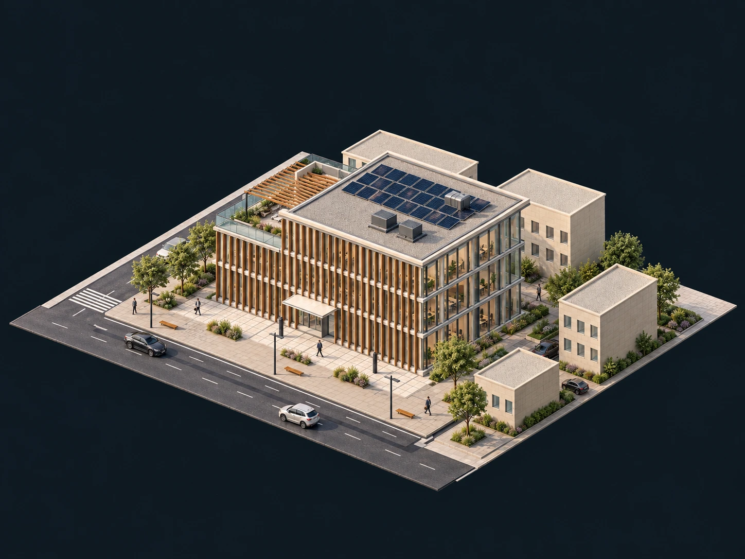 Illustrative architectural material view of the completed building
